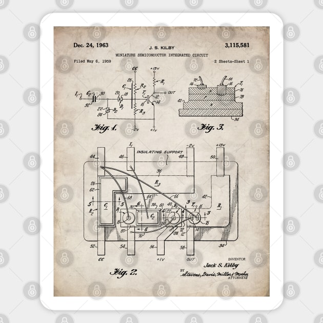 First Circuit Patent - Electrician Maker Workshop Art - Antique Sticker by patentpress